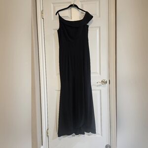 Xscape One Shoulder Black Dress